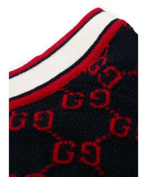 GUCCI（グッチ）GUCCI (グッチ) 19SS ジャガードカーディガン ネイビー サイズ:Sの古着・服飾アイテム