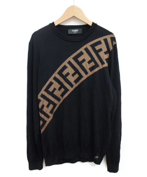 FENDI（フェンディ）FENDI (フェンディ) フロントロゴニット ブラック サイズ:48の古着・服飾アイテム