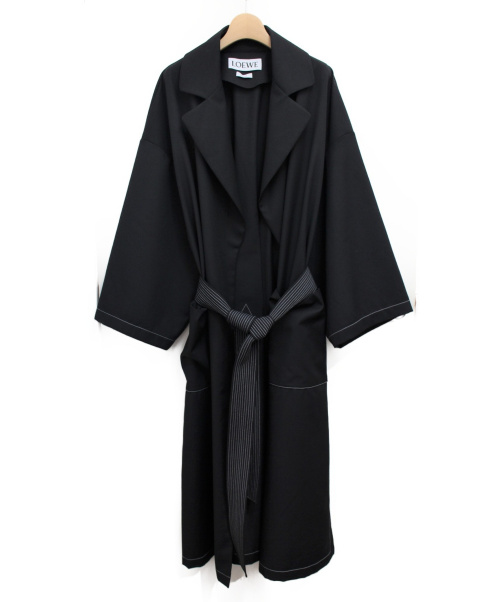 LOEWE（ロエベ）LOEWE (ロエベ) 19SS オーバーサイズベルテットコート ブラック サイズ:Sの古着・服飾アイテム