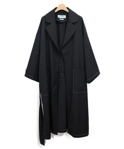 LOEWE（ロエベ）LOEWE (ロエベ) 19SS オーバーサイズベルテットコート ブラック サイズ:Sの古着・服飾アイテム