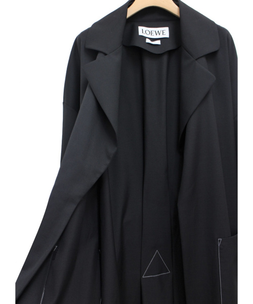 LOEWE（ロエベ）LOEWE (ロエベ) 19SS オーバーサイズベルテットコート ブラック サイズ:Sの古着・服飾アイテム
