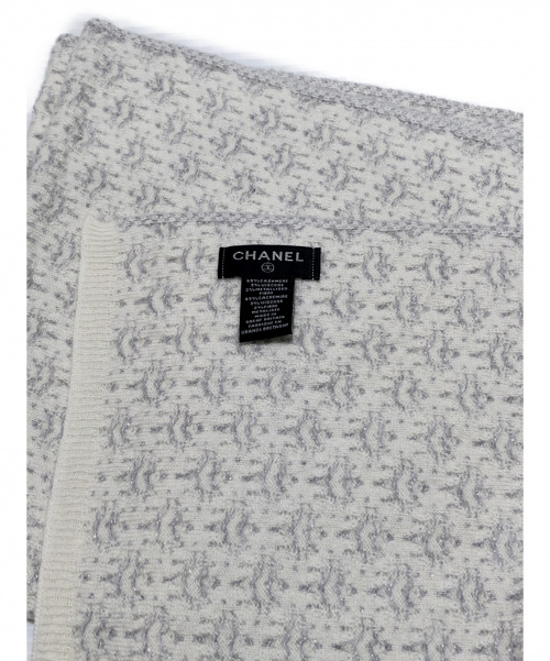 CHANEL（シャネル）CHANEL (シャネル) カシミヤ混マフラー ホワイトの古着・服飾アイテム
