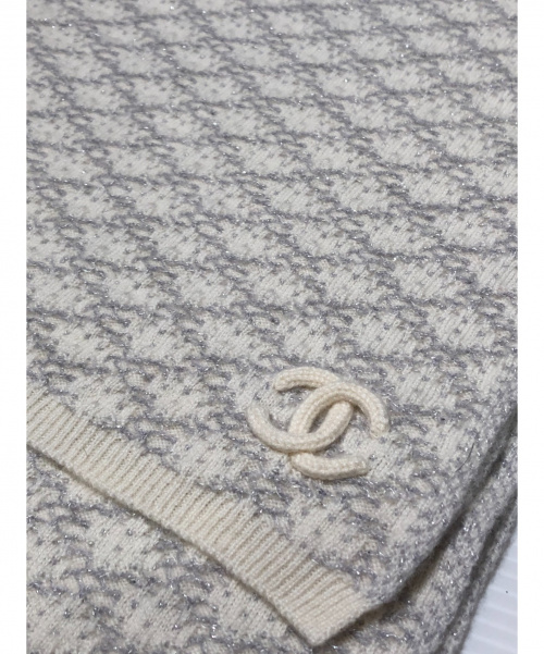 CHANEL（シャネル）CHANEL (シャネル) カシミヤ混マフラー ホワイトの古着・服飾アイテム