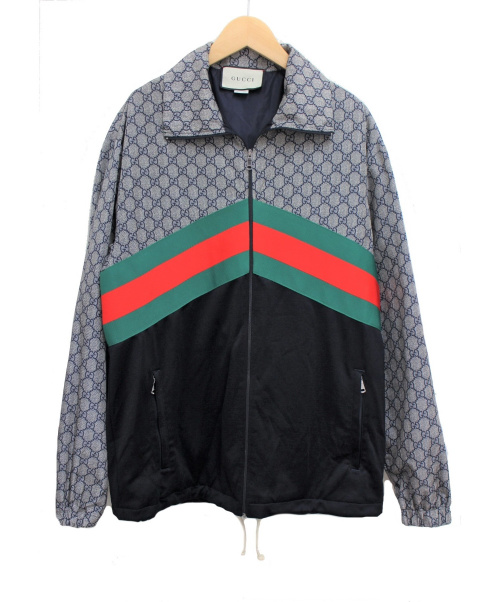 GUCCI（グッチ）GUCCI (グッチ) オーバーサイズテクニカルジャージージャケット ネイビー サイズ:Sの古着・服飾アイテム