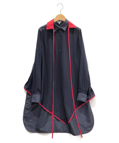 LOEWE（ロエベ）LOEWE (ロエベ) 切替シャツワンピース ネイビー サイズ:36の古着・服飾アイテム