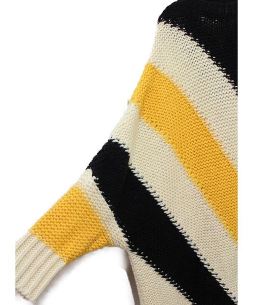 LOEWE（ロエベ）LOEWE (ロエベ) 20SS オーバーサイズニット ホワイト×イエロー サイズ:Sの古着・服飾アイテム