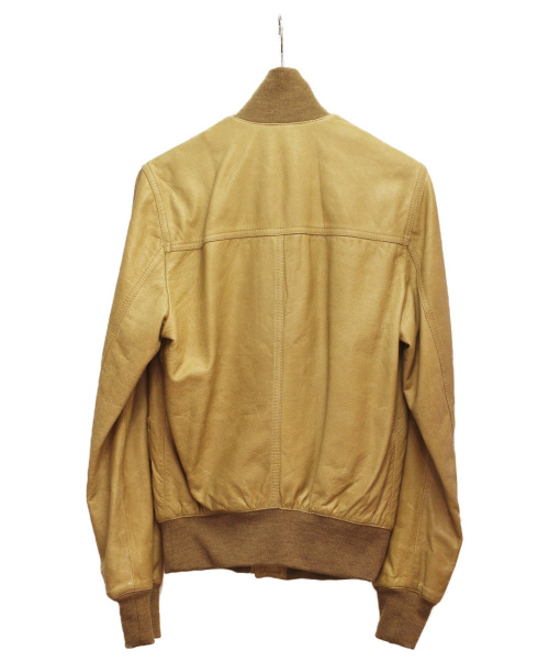 DOLCE&GABBANA（ドルチェアンドガッバーナ）DOLCE&GABBANA (ドルチェアンドガッバーナ) レザーブルゾン ベージュ サイズ:48の古着・服飾アイテム