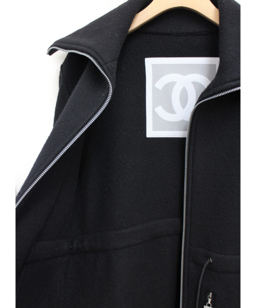 CHANEL（シャネル）CHANEL (シャネル) ウールジップジャケット ブラック サイズ:36の古着・服飾アイテム