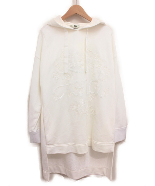 FENDI（フェンディ）FENDI (フェンディ) 刺繍パーカー ホワイト サイズ:36の古着・服飾アイテム