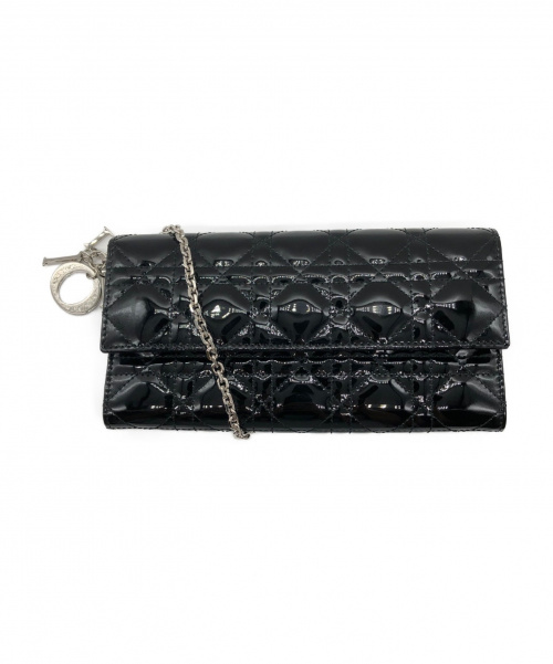 Christian Dior（クリスチャン ディオール）Christian Dior (クリスチャンディオール) チェーンショルダーウォレット ブラック サイズ:ｰ レディディオール カナージュの古着・服飾アイテム