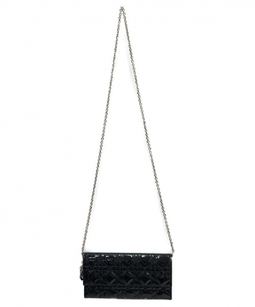 Christian Dior（クリスチャン ディオール）Christian Dior (クリスチャンディオール) チェーンショルダーウォレット ブラック サイズ:ｰ レディディオール カナージュの古着・服飾アイテム