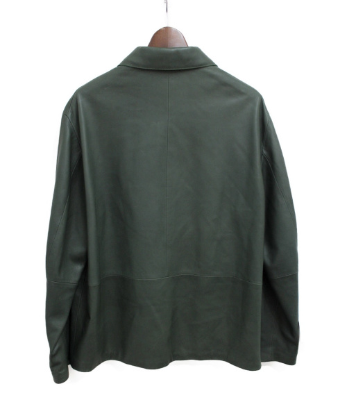 LOEWE（ロエベ）LOEWE (ロエベ) ラムレザージャケット モスグリーン サイズ:52の古着・服飾アイテム
