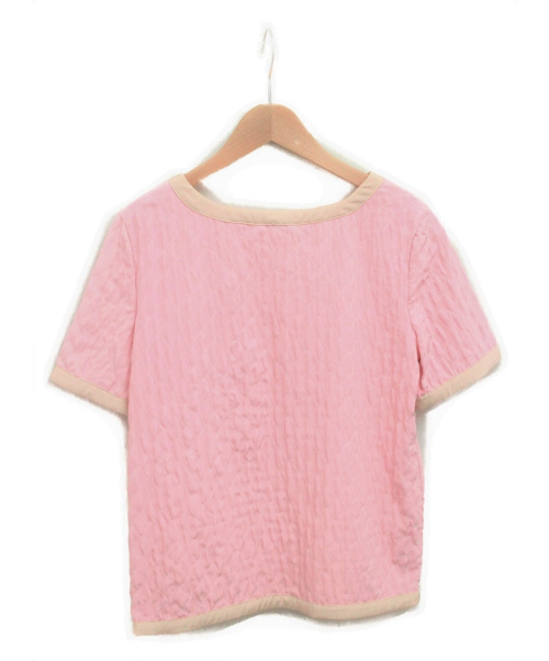 CHANEL（シャネル）CHANEL (シャネル) マトラッセステッチショートスリーブブラウス ピンク サイズ:36の古着・服飾アイテム