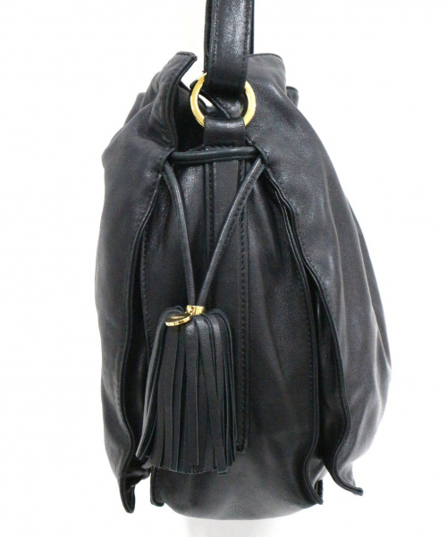 LOEWE（ロエベ）LOEWE (ロエベ) タッセルレザーショルダーバッグ ブラック フラメンコ30 011407の古着・服飾アイテム
