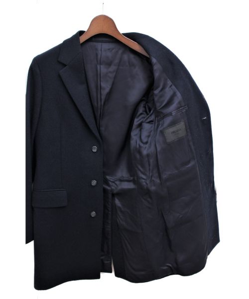 PRADA（プラダ）PRADA (プラダ) チェスターコート ネイビー サイズ:44Rの古着・服飾アイテム
