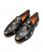 GUCCIグッチ）の古着「エンブロイダリービットローファー」｜ブラック