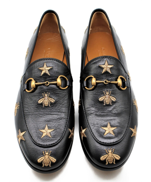 GUCCI（グッチ）GUCCI (グッチ) エンブロイダリービットローファー ブラック サイズ:37 505281の古着・服飾アイテム