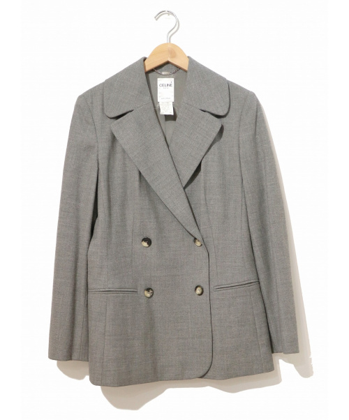CELINE（セリーヌ）CELINE (セリーヌ) [OLD]ダブルジャケット グレー サイズ:38表記 オールドセリーヌ・フランス製代理店表記有の古着・服飾アイテム