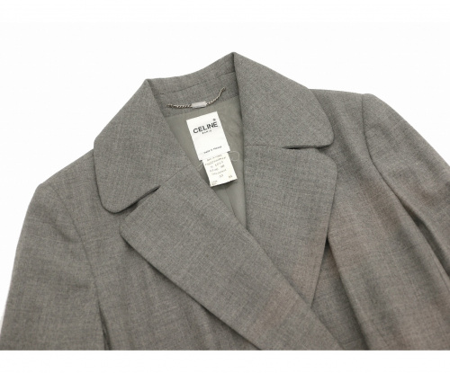 CELINE（セリーヌ）CELINE (セリーヌ) [OLD]ダブルジャケット グレー サイズ:38表記 オールドセリーヌ・フランス製代理店表記有の古着・服飾アイテム
