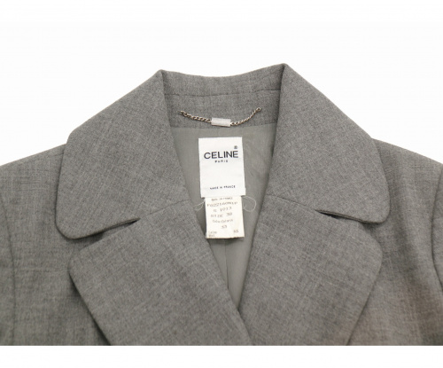 CELINE（セリーヌ）CELINE (セリーヌ) [OLD]ダブルジャケット グレー サイズ:38表記 オールドセリーヌ・フランス製代理店表記有の古着・服飾アイテム