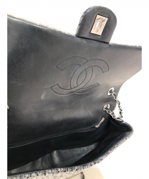 CHANEL（シャネル）CHANEL (シャネル) スパンコールチェーンショルダーバッグ グレー サイズ:32の古着・服飾アイテム