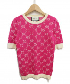 GUCCIグッチ）の古着「19SS ショートスリーブニット」｜ピンク