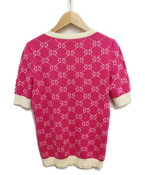 GUCCI（グッチ）GUCCI (グッチ) 19SS ショートスリーブニット ピンク サイズ:XSの古着・服飾アイテム