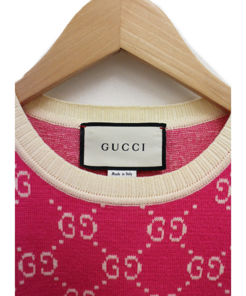 GUCCI（グッチ）GUCCI (グッチ) 19SS ショートスリーブニット ピンク サイズ:XSの古着・服飾アイテム