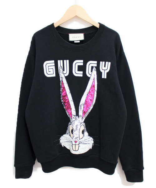 GUCCI（グッチ）GUCCI (グッチ) クルーネックスウェット ブラック サイズ:XXSの古着・服飾アイテム