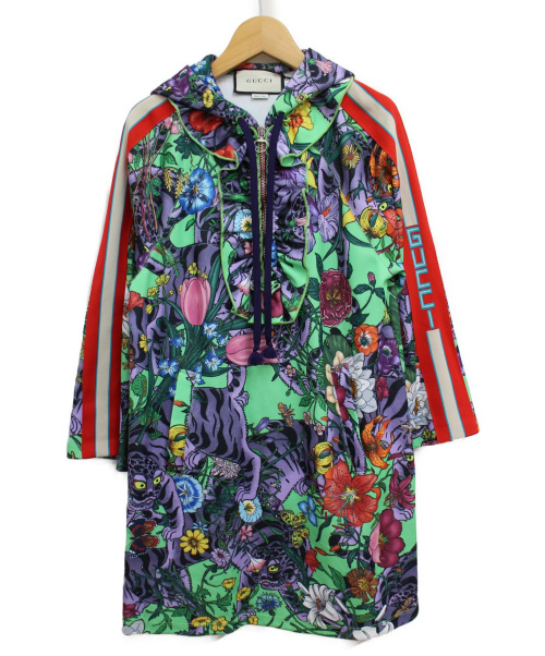 GUCCI（グッチ）GUCCI (グッチ) フラワープリントフーディードレス サイズ:XXSの古着・服飾アイテム