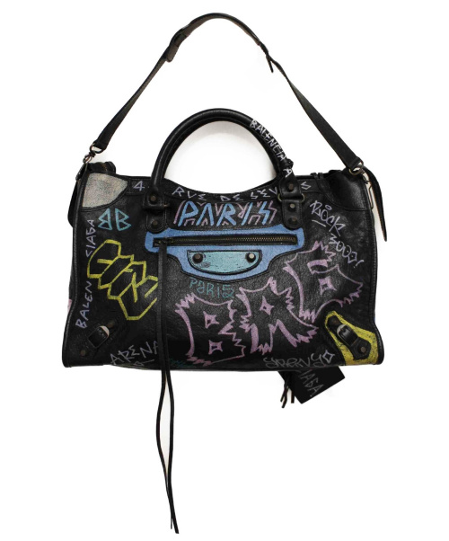 BALENCIAGA（バレンシアガ）BALENCIAGA (バレンシアガ) Graffiti Classic City ブラック×ピンク サイズ:-の古着・服飾アイテム
