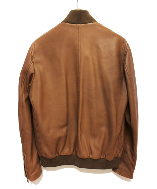 Maison Margiela（メゾンマルジェラ）Maison Margiela (メゾンマルジェラ) レザーブルゾン ブラウン サイズ:48の古着・服飾アイテム