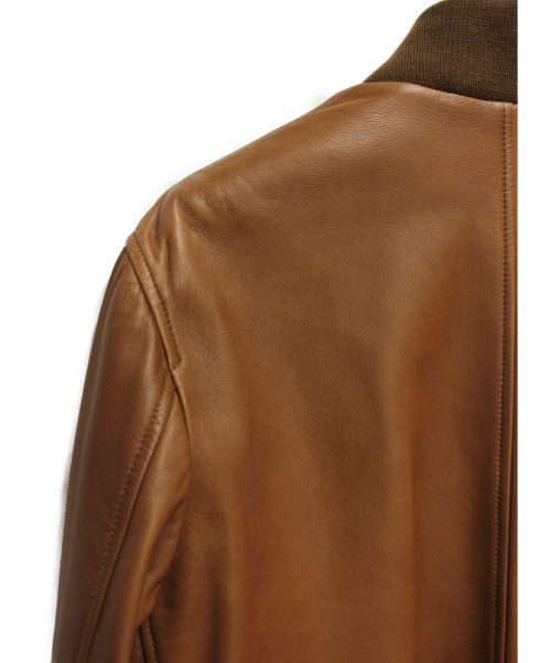 Maison Margiela（メゾンマルジェラ）Maison Margiela (メゾンマルジェラ) レザーブルゾン ブラウン サイズ:48の古着・服飾アイテム