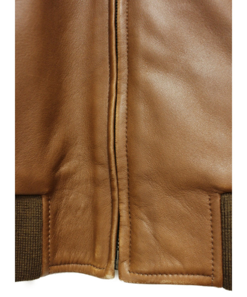 Maison Margiela（メゾンマルジェラ）Maison Margiela (メゾンマルジェラ) レザーブルゾン ブラウン サイズ:48の古着・服飾アイテム
