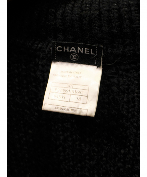 CHANEL（シャネル）CHANEL (シャネル) ローゲージニットコート ブラック サイズ:38の古着・服飾アイテム