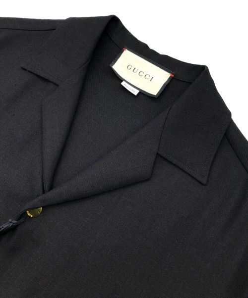 GUCCI（グッチ）GUCCI (グッチ) 20SS Orgasmiqueボーリングシャツ ブラック サイズ:42の古着・服飾アイテム