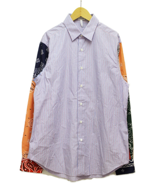 LOEWE（ロエベ）LOEWE (ロエベ) 19SS バンダナスリーブストライプシャツ ブルー サイズ:39の古着・服飾アイテム
