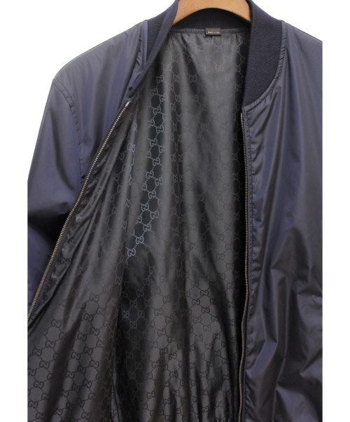 GUCCI（グッチ）GUCCI (グッチ) 19SS リバーシブルGGジャガードボンバージャケット ネイビー サイズ:48の古着・服飾アイテム