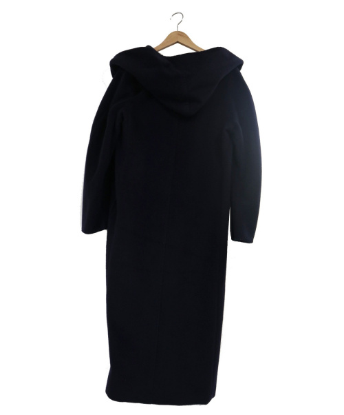 MaxMara（マックスマーラ）MaxMara (マックスマーラ) ウールカシミヤフードショールロングコート ネイビー サイズ:USA6・J I40の古着・服飾アイテム