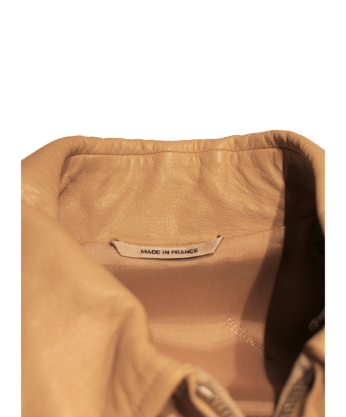 HERMES（エルメス）HERMES (エルメス) 切替レザージャケット ベージュ サイズ:46の古着・服飾アイテム
