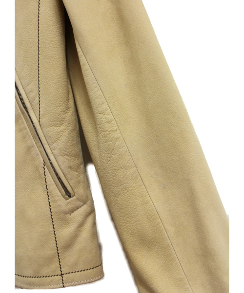 HERMES（エルメス）HERMES (エルメス) 切替レザージャケット ベージュ サイズ:46の古着・服飾アイテム