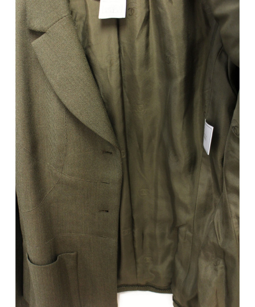 CHANEL（シャネル）CHANEL (シャネル) 切替ジャケット カーキ サイズ:40の古着・服飾アイテム