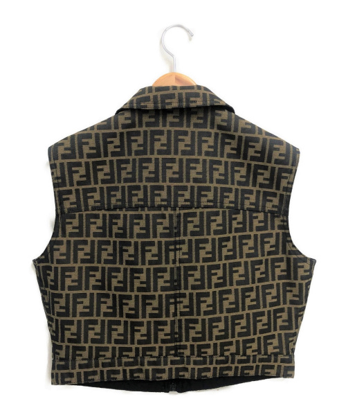 FENDI（フェンディ）FENDI (フェンディ) ズッカ柄ジップアップベスト ベージュ サイズ:44の古着・服飾アイテム