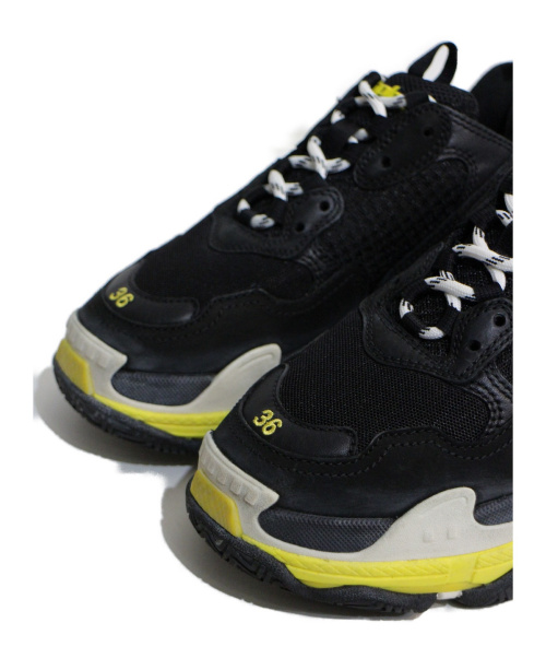 BALENCIAGA（バレンシアガ）BALENCIAGA (バレンシアガ) Triple S ブラック×イエロー サイズ:24 triple Sの古着・服飾アイテム