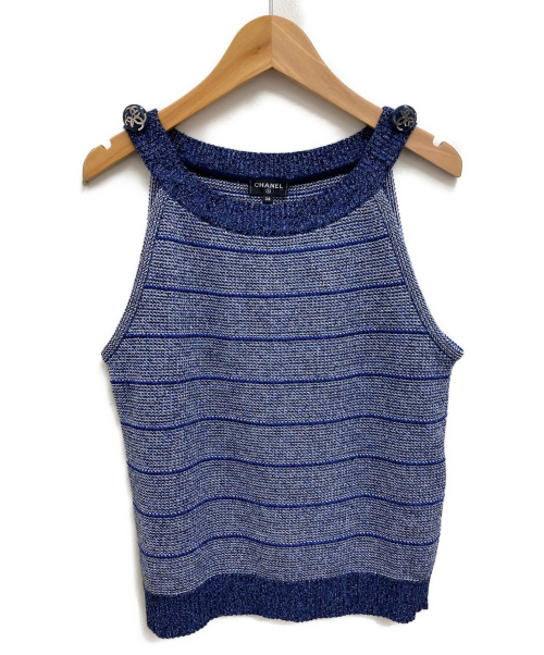 CHANEL（シャネル）CHANEL (シャネル) ラメタンクトップ ネイビー サイズ:38の古着・服飾アイテム