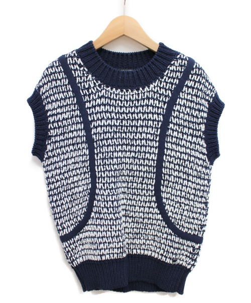 CHANEL（シャネル）CHANEL (シャネル) ノースリーブコットンニット ネイビー サイズ:38の古着・服飾アイテム