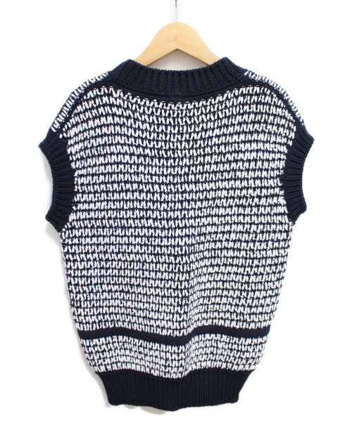 CHANEL（シャネル）CHANEL (シャネル) ノースリーブコットンニット ネイビー サイズ:38の古着・服飾アイテム