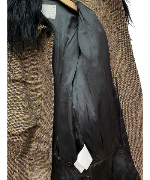 sacai（サカイ）sacai (サカイ) GOATファーツイードミリタリーコート キャメル サイズ:1の古着・服飾アイテム