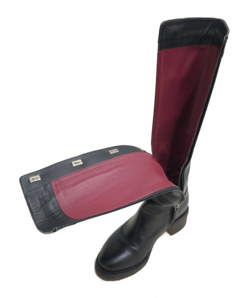 CHANEL（シャネル）CHANEL (シャネル) ターンロックココマークロングブーツ ブラック サイズ:35C G31202の古着・服飾アイテム