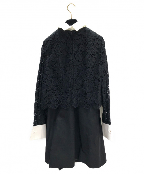 VALENTINO（ヴァレンティノ）VALENTINO (ヴァレンティノ) クレープクチュールヘビードレス ブラック サイズ:44の古着・服飾アイテム